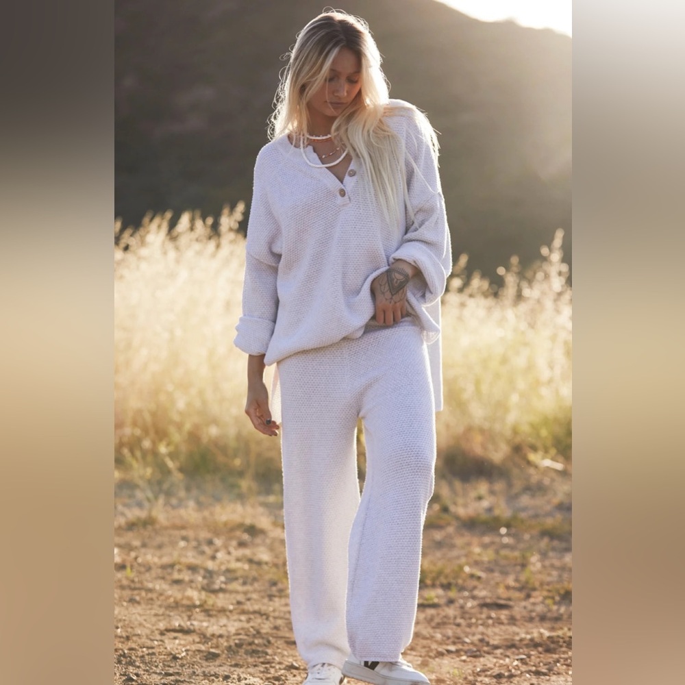 Free People Hailee Sweater Set in Ivory Heather